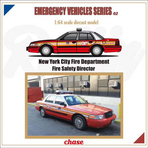 シティ・オブ・ニューヨーク・オフィシャルファイアデパートメント (チェイスカー) CHASE CAR 1/64 Rollin64 Ford Crown Victoria New York City