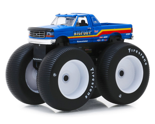1996 Ford F-250 Monster Truck "Bigfoot #7" Metallic Blue with Stripes "Kings of Crunch" Series 5 1/64 Diecast Model Car by Greenlight