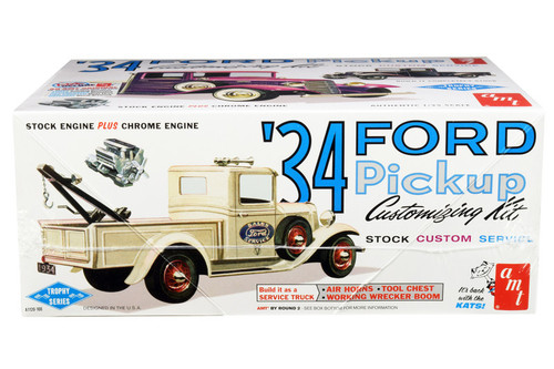 Skill 2 Model Kit 1934 Ford Pickup Truck 3 in 1 Kit "Trophy Series" 1/25 Scale Model by AMT