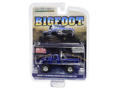 1974 Ford F-250 "Bigfoot #1 The Original Monster Truck" Chrome Blue Limited Edition to 5,750 pieces Worldwide 1/64 Diecast Model Car by Greenlight
