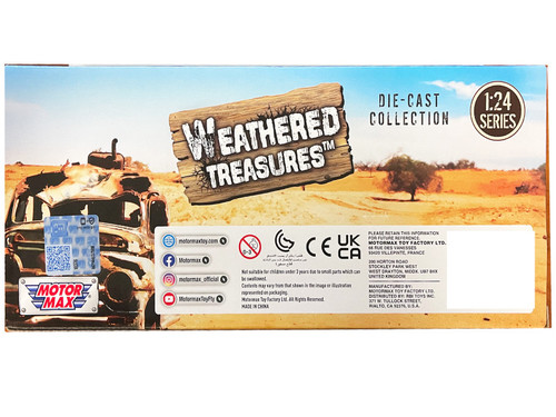 1958 Chevrolet Apache Fleetside Pickup Brown (Rusted) "Weathered Treasures" Series 1/24 Diecast Model Car by Motormax