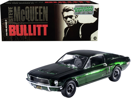 1/18 Greenlight 1968 Ford Mustang GT (Green Chrome Edition