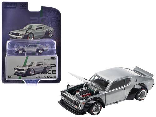 1/64 Poprace Nissan Skyline KPGC110 Kenmeri (Silver) Diecast Car