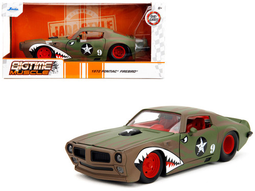 1/24 Jada 1972 Pontiac Firebird #9 Green Camouflage Flames with