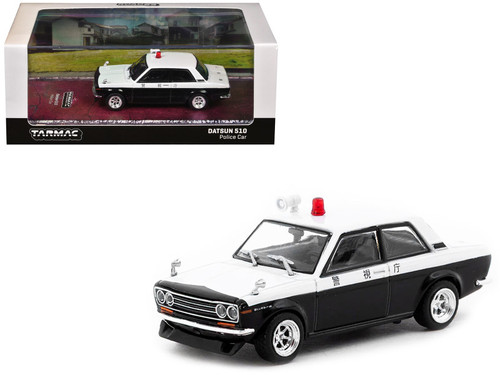 バズ 1/64 Tarmac Works Datsun 510 Police Car Diecast Car Model