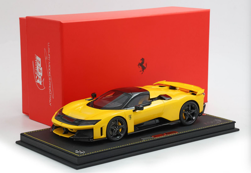 1/18 BBR Ferrari F80 Optional Carbon (Modena Yellow with Carbon Rims) Car Model