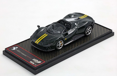 1/43 BBR Ferrari Daytona SP3 Icon Series Open Roof (British Green with Yellow Stripes) Resin Car Model