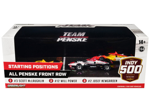 2019 Indianapolis 500 Podium Set of 3 IndyCars 1/64 Diecast Model