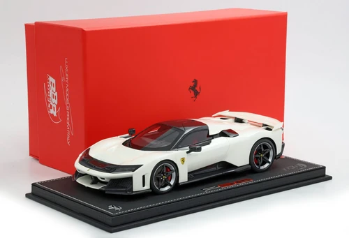 1/18 BBR Ferrari F80 Optional Carbon (Bianco Italia White with Two-Tone Carbon & Silver Rims) Car Model