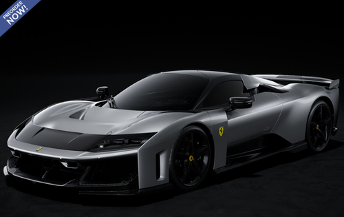 1/18 BBR Ferrari F80 Optional Carbon (Glossy Aluminum Silver with Carbon Rims) Car Model