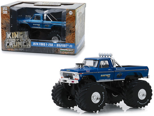 1974 Ford F 250 Ranger Xlt Monster Truck Blue Bigfoot 1 With 66 Inch Tires Kings Of Crunch Series 1 18 Diecast Model Car By Greenlight Livecarmodel Com 1974 Ford F 250 Ranger Xlt Monster Truck Blue Bigfoot 1 With 66 Inch Tires Kings Of Crunch Series 1 18 Diecast Model Car By Greenlight Livecarmodel Com