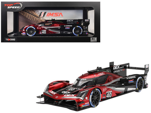 1/18 Top Speed 2024 Acura ARX-06 GTP #40 Wayne Taylor Racing with Andretti 2024 IMSA Sebring 12 Hrs Winner Car Model