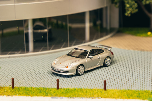 1/64 Tarmac Works Porsche 911 GT3 (996) (Silver) Diecast Car Model