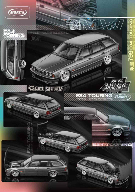 1/64 Mortal BMW 5 Series E34 Touring Lowrider (Gun Metal Grey