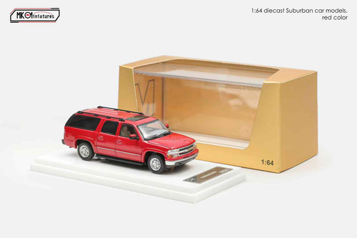 1/64 Greenlight 1981 Chevrolet Suburban (Silver Metallic & Red