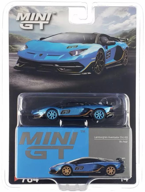 CHASE CAR 1/64 Mini GT Lamborghini Aventador SVJ 63 (Blu Aegir