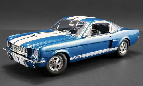 1/18 ACME Ford Mustang 1966 Shelby GT350 Supercharged (Blue with White Stripes) Diecast Car Model