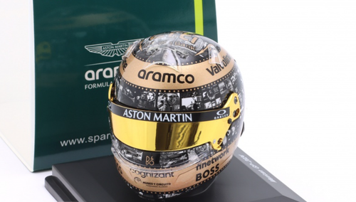 1/5 Spark 2024 Formula 1 Aston Martin Fernando Alonso Mexican GP Helmet Model