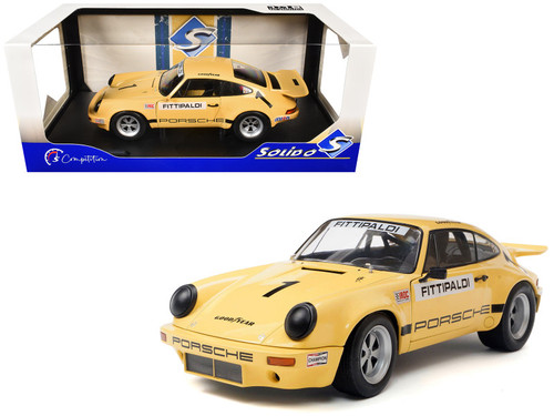 1/18 Solido 1974 Porsche 911 Iroc (Yellow) #1 Fittipaldi Diecast Car Model