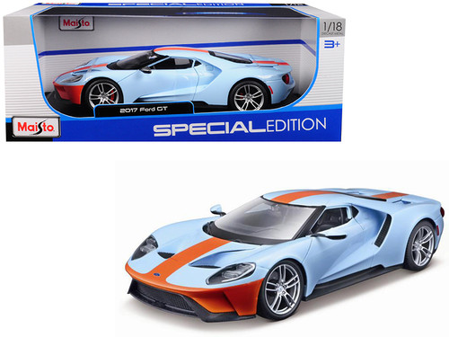 1/18 Maisto 2019 Ford GT (Blue with Orange Stripe) "Special Edition" Diecast Car Model