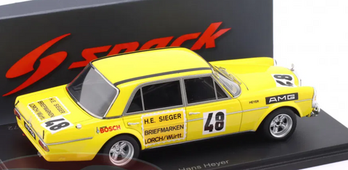 1/43 Spark Mercedes-Benz 300 SEL 6.8 AMG No.48 Test Drive Le Mans 24H 1972 Hans Heyer Car Model