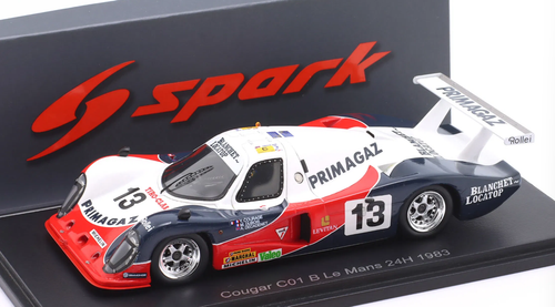 1/43 Spark Cougar C01 B No.13 Le Mans 24H 1983 Y. Courage -  A. de Cadenet  - M. Dubois Car Model 1/43 Spark Cougar C01 B No.13 Le Mans 24H 1983 Y. Courage -  A. de Cadenet  - M. Dubois Car Model