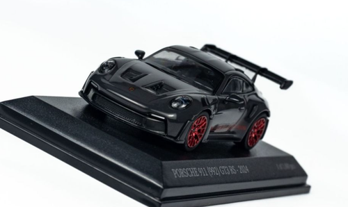 1/64 Minichamps 2024 Porsche 911 (992) GT3 RS Weissach Package (Black with Red Wheels) Car Model