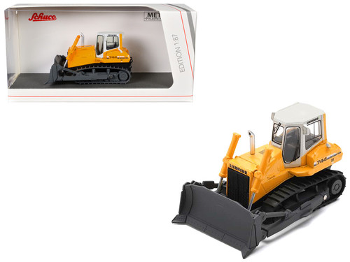 Liebherr PR 744 Bulldozer Yellow with White Top 1/87 (HO) Diecast