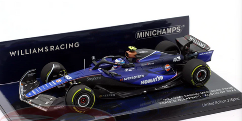 1/43 Minichamps 2024 Formula 1 Williams Racing FW46 #43 Franco Colapinto US Austin GP Car Model