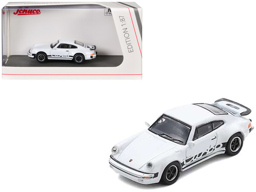 Porsche 911 Turbo (930) White with Black Stripes 1/87 (HO) Diecast