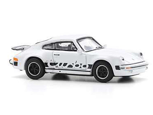 Porsche 911 Turbo (930) Silver with Black Stripes 1/64 Diecast