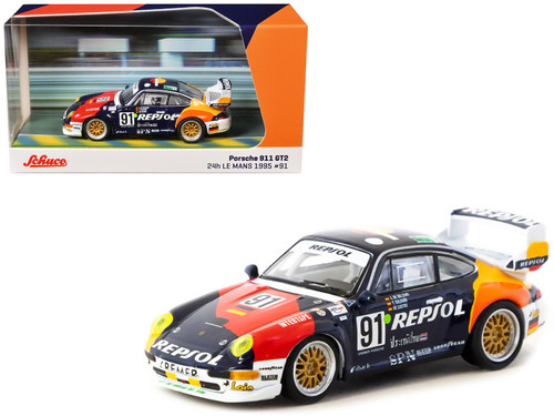 1/64 Tarmac Works 1995 Porsche 911 GT2 24h Le Mans #91 Diecast Car