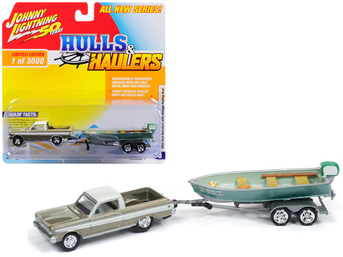 1965 Ford Ranchero Silver Blue with Vintage Fishing Boat Limited