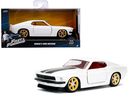 Roman's Ford Mustang White with Red Interior "Fast & Furious" Movie 1/32 Diecast Model Car by Jada