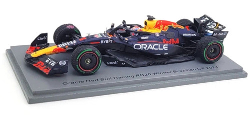 1/43 Spark 2024 Formula 1 Oracle Red Bull Racing RB20 #1 Winner Brazilian GP Max Verstappen Car Model
