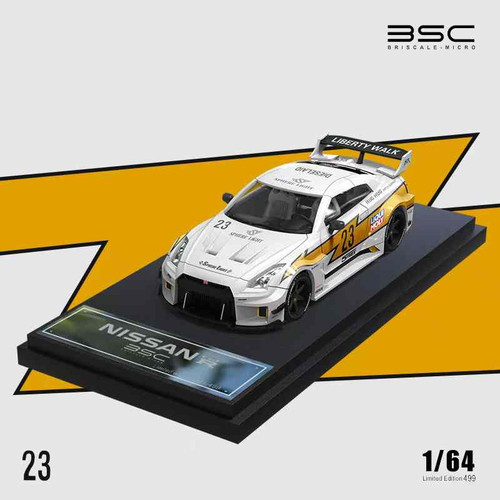 1/64 BSC Nissan Skyline GT-R GTR R35 #23 Sphere Light (Yellow & White) Diecast Car Model