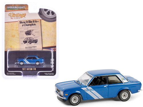 1972 Datsun 510 Blue Metallic with White Stripes 