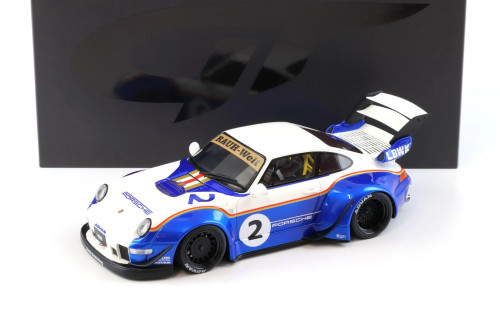 1/18 GT Spirit 2023 Porsche RWB X Liberty Walk #2 (White & Blue