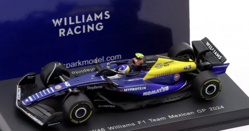 1/64 Spark 2024 Formula 1 Williams FW46 Williams F1 Team #43 Mexican GP 2024 Franco Colapinto Car Model