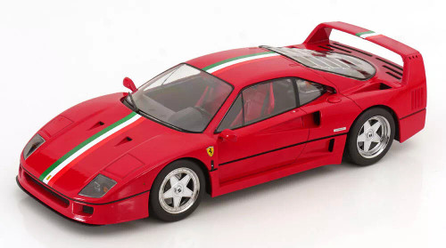 1/18 KK-Scale Ferrari F40 (Red with Italian Stripe) Diecast Car