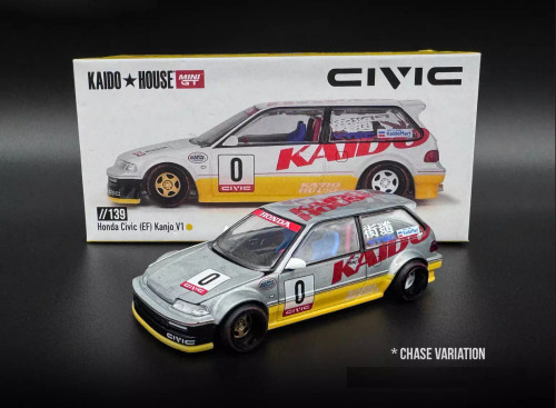 街道ハウス Honda Civic (EF) Kanjo V1 (チェイス) CHASE CAR 1/64 Kaido House & Mini GT Honda Civic (EF) Kanjo