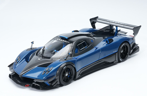 1/18 BBR & Almost Real Pagani Zonda Revolucion (Carbon Black & Blue) Full Open Diecast Car Model with Luxury Package