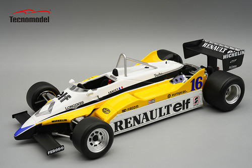 1/18 Tecnomodel Renault RE30B 1982 Winner Italy GP Rene Arnoux Car Model