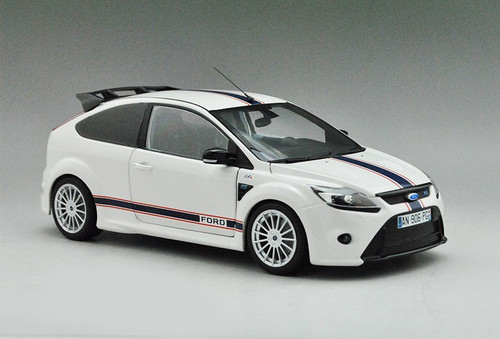 1/18 Minichamps Ford Focus RS 500 LE MANS Classic Edition (White w/ Grey Stripe) Diecast Car Model