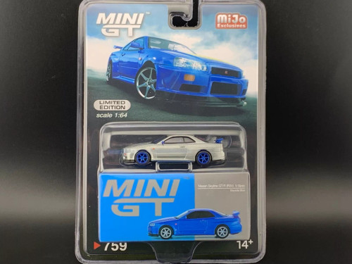 CHASE CAR 1/64 Mini GT Nissan Skyline GT-R (R34) V-Spec (Chrome