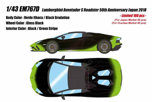 1/43 Makeup 2018 Lamborghini Aventador S Roadster 50th Anniversary
