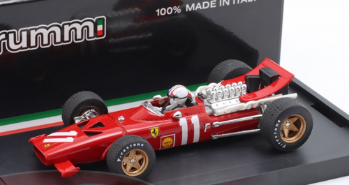 1/43 Brumm 1969 Formula 1 Chris Amon Ferrari 312 F1 #11 Monaco GP Car Model with Driver