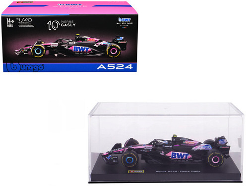 1/43 BBurageo 2024 Formula 1 Pierre Gasly Alpine A524 #10 Car Model with Driver Figure