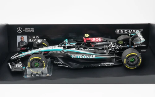 1/18 Minichamps 2024 Formula 1 Mercedes-AMG Petronas F1 Team F1 W15 E Performance Lewis Hamilton #44 Last Mercedes Race Abu Dhabi GP Car Model with Figure
