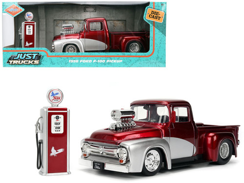 1/24 Jada 1956 Ford F-100 Pickup Truck (Red and Dark Gray Metallic